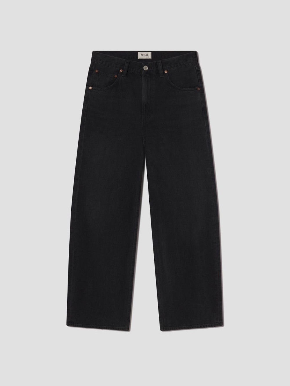 Agolde Black Tar Curve Wide Leg Jean